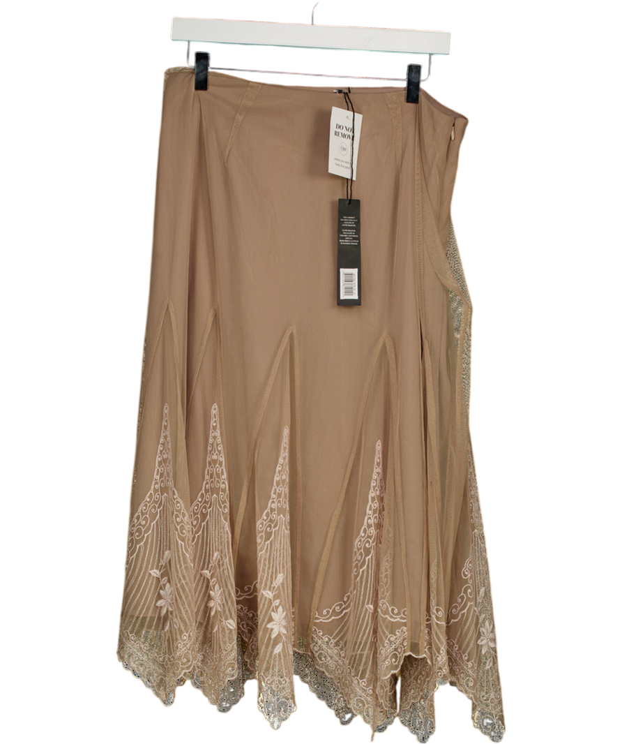 David Emanuel Nude Tulle Skirt With Godet Details UK 14