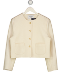 MARCELA LONDON Cream Ida Wool Tweed Jacket Ivory UK M