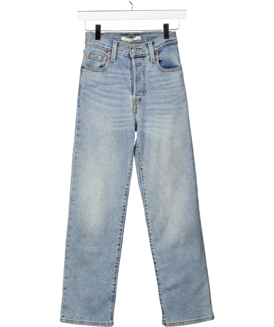 levis Blue Ribcage Straight Leg Jeans W23