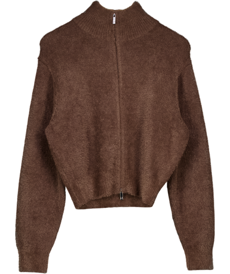 ELKA COLLECTIVE Chocolate Brown Super Soft Leon Knit Cardigan UK 8