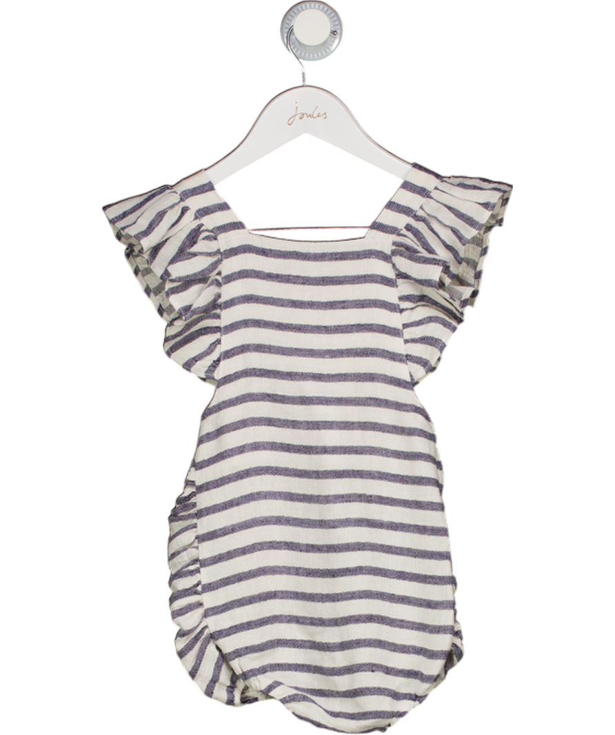 Freya Lillie Blue / White Linen Blend Romper 3 Years