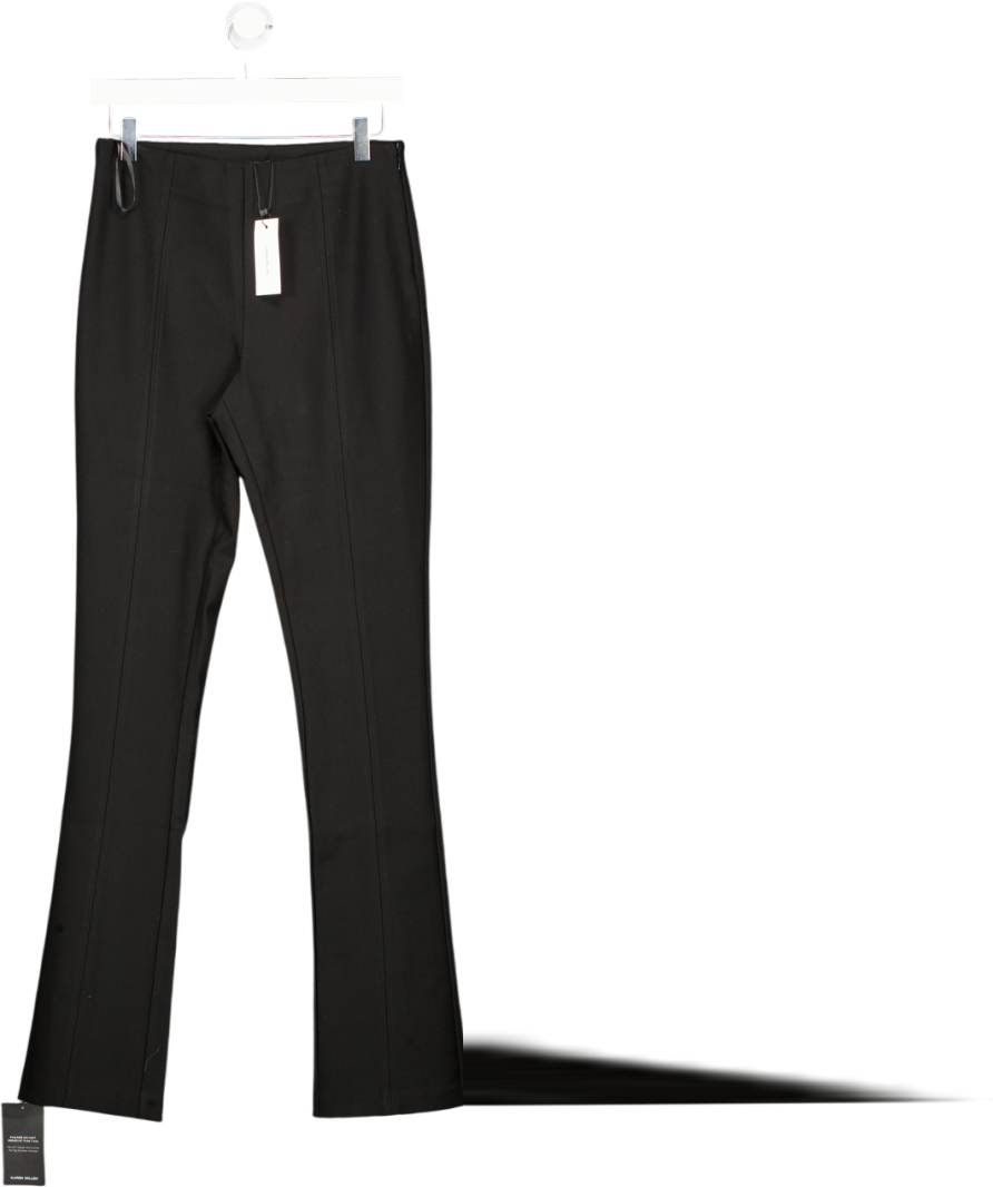 Karen Millen Black Ponte High Waisted Slit Detail Trouser UK S