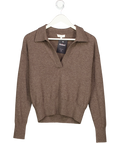 LILYSILK Brown 100% Cashmere Polo Shirt UK S