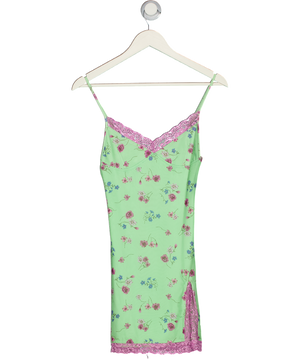 MOTEL Green Floral Slip Dress UK XS
