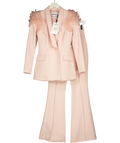 Lavish Alice 2-piece Organza Rose Sleeve & Button Blazer And Trousers In Light Pink UK 6