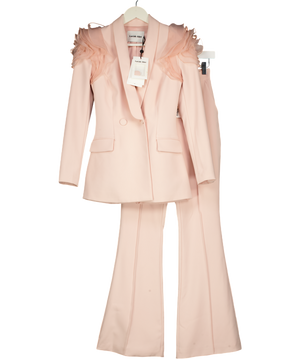 Lavish Alice 2-piece Organza Rose Sleeve & Button Blazer And Trousers In Light Pink UK 6