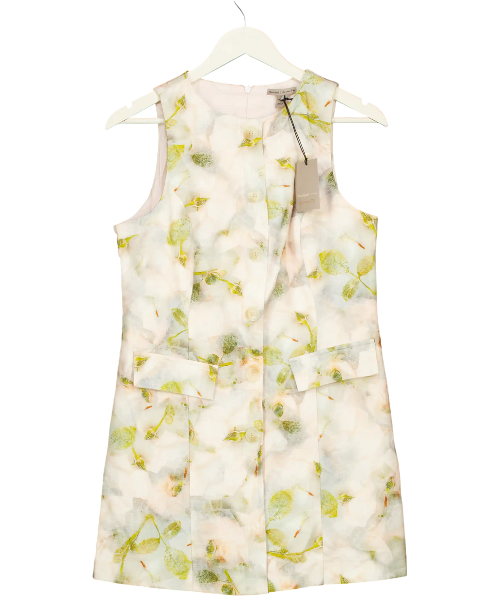 River Island Multicoloured Grey Floral Print Mini Shift Dress UK 12