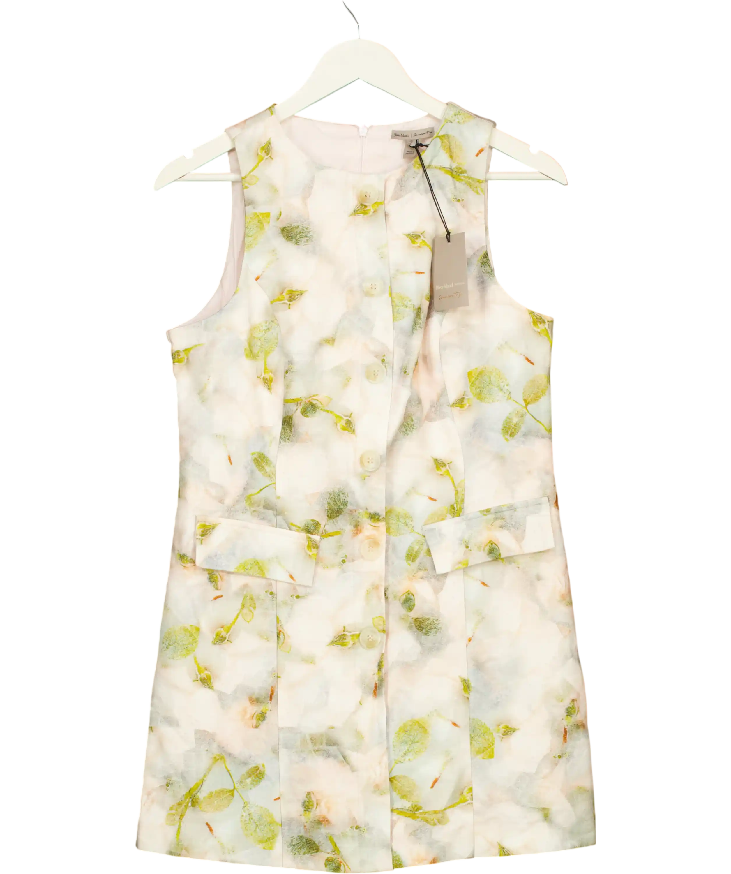 River Island Multicoloured Grey Floral Print Mini Shift Dress UK 12