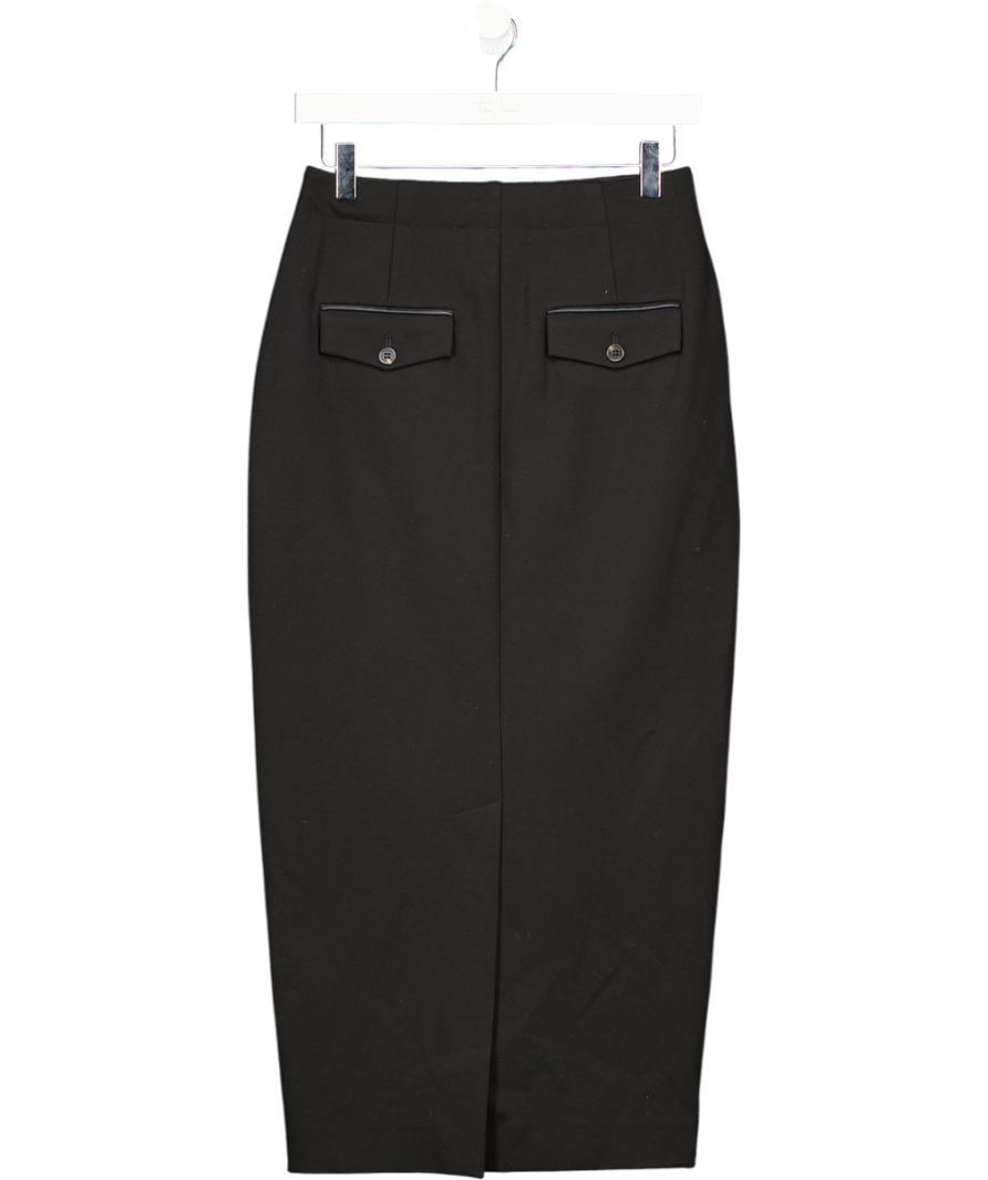 Karen Millen Black Compact Jersey Rib Maxi Skirt UK 6