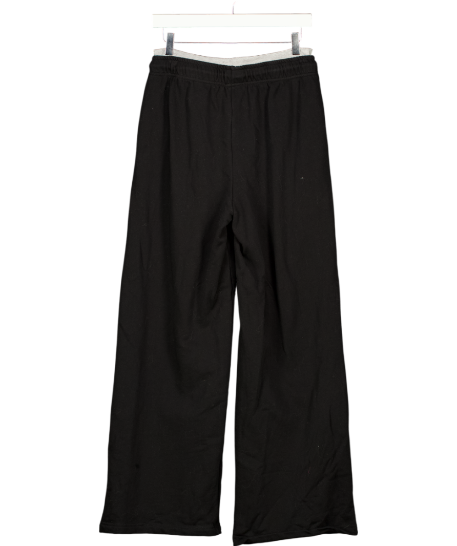 WHITE FOX Off The Field Double Waistband Wide Leg Sweatpants Black UK M