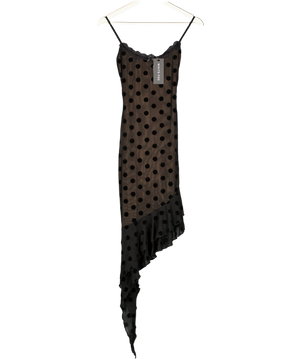 White Fox Ritz And Romance Midi Dress Black Polka Dot UK S