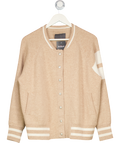 Zoe Jordan Beige Cashmere Wool Edison Bomber Jacket UK S