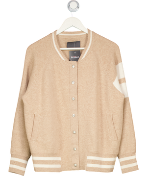 Zoe Jordan Beige Cashmere Wool Edison Bomber Jacket UK S