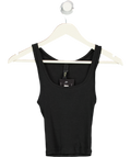SKIMS Black Ribbed Scoop-neck Cotton-jersey Tank Top UK S