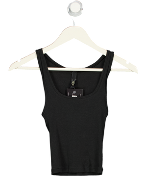 SKIMS Black Ribbed Scoop-neck Cotton-jersey Tank Top UK S