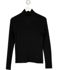 LILYSILK Black Seamless Silk-cashmere Blend Turtleneck Sweater UK M