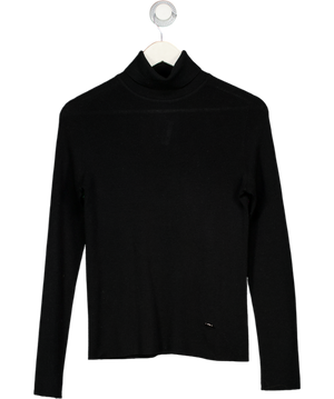 LILYSILK Black Seamless Silk-cashmere Blend Turtleneck Sweater UK M
