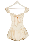 OUTCAST Cream Remi Bubble Hem Mini Dress Ivory UK XS