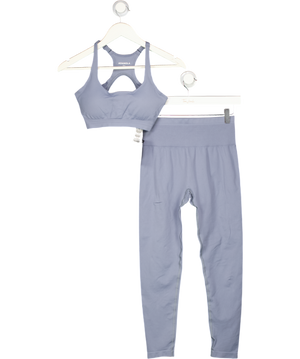 ADANOLA 2-piece Blue / Grey  Sports Bra ( Uk S)  & Leggings (uk M) Set UK S/M