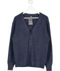 UNIQLO Blue Cotton Blend Knit V Neck Cardigan UK L