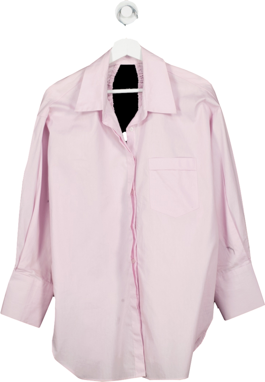 SHEIN Pink Oversized Shirt With Cut Out Back UK S