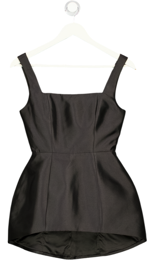 ODDMUSE Black Satin Square Neck Structured Mini Dress UK XS