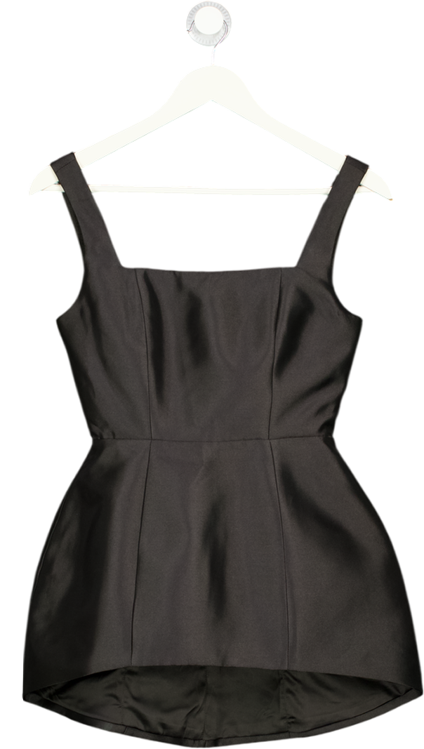ODDMUSE Black Satin Square Neck Structured Mini Dress UK XS