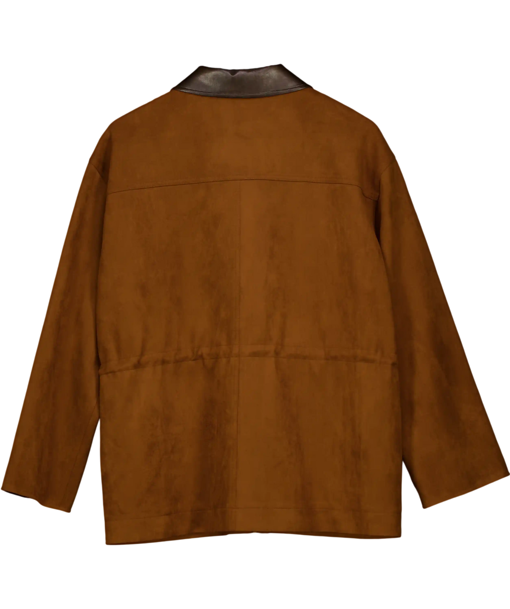 Fabrique Brown X Sang-hee Chun Oversize Suede-effect Workwear Jacket UK S