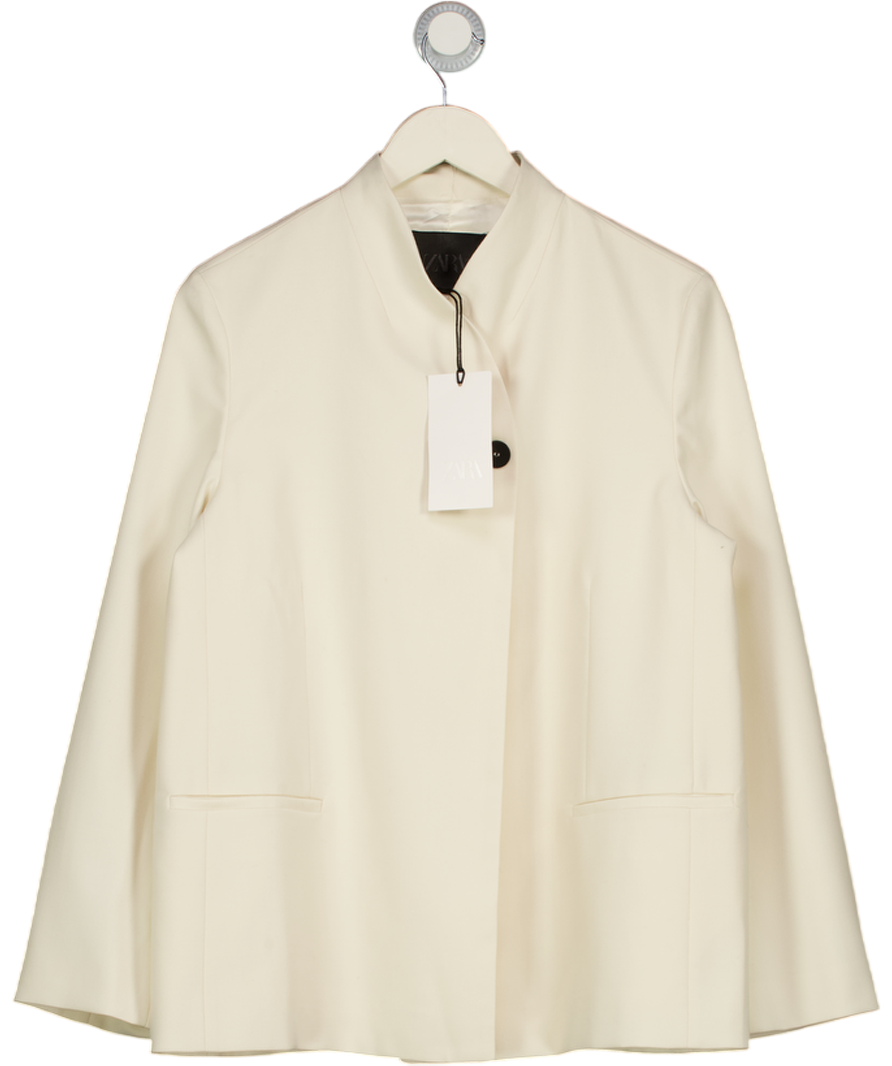 ZARA Cream Zw Collection Double-breasted Blazer UK XS