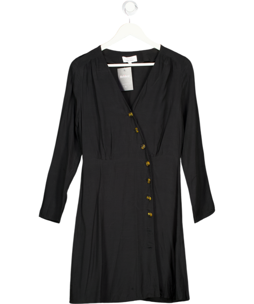 & Other Stories Black Asymmetric Button Up Wrap Dress UK 10