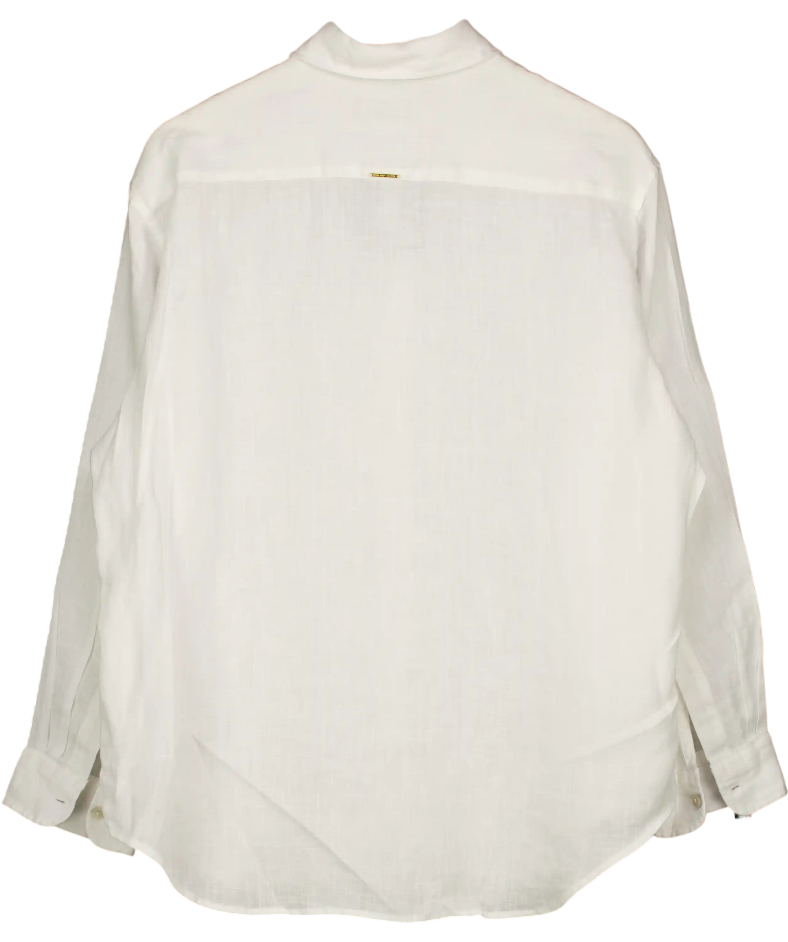 HOLLAND COOPER White Embroidered Logo Amalfi Linen Shirt UK S