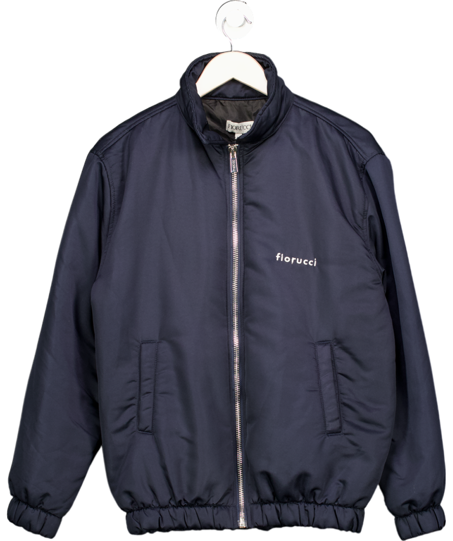 FIORUCCI Blue Embroidered Collared Jacket UK M