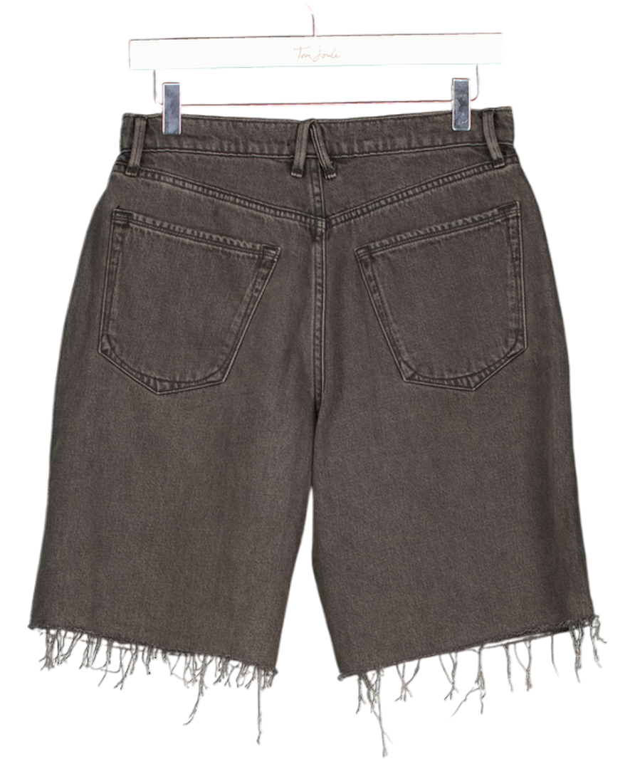 GOOD AMERICAN Good Extreme Denim Barrel Shorts, Black W27