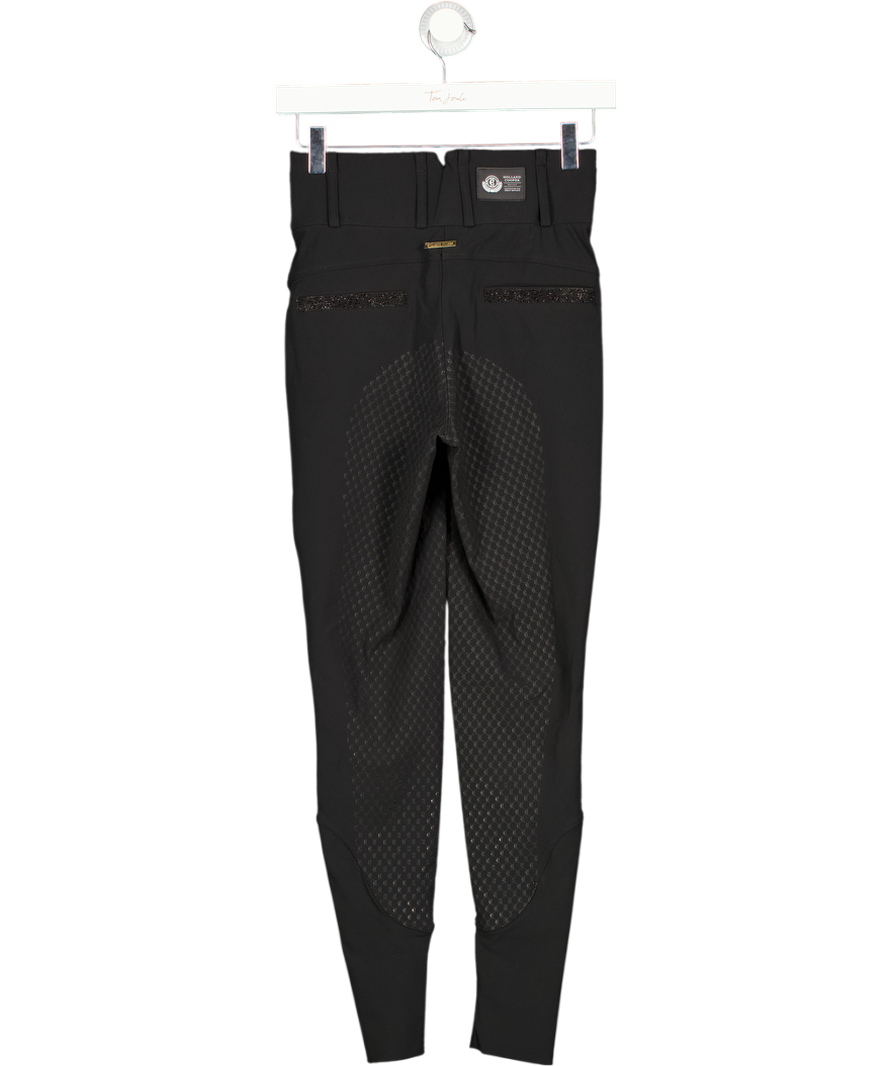 HOLLAND COOPER Premium High Rise Breeches Black Crystal Logo UK 6