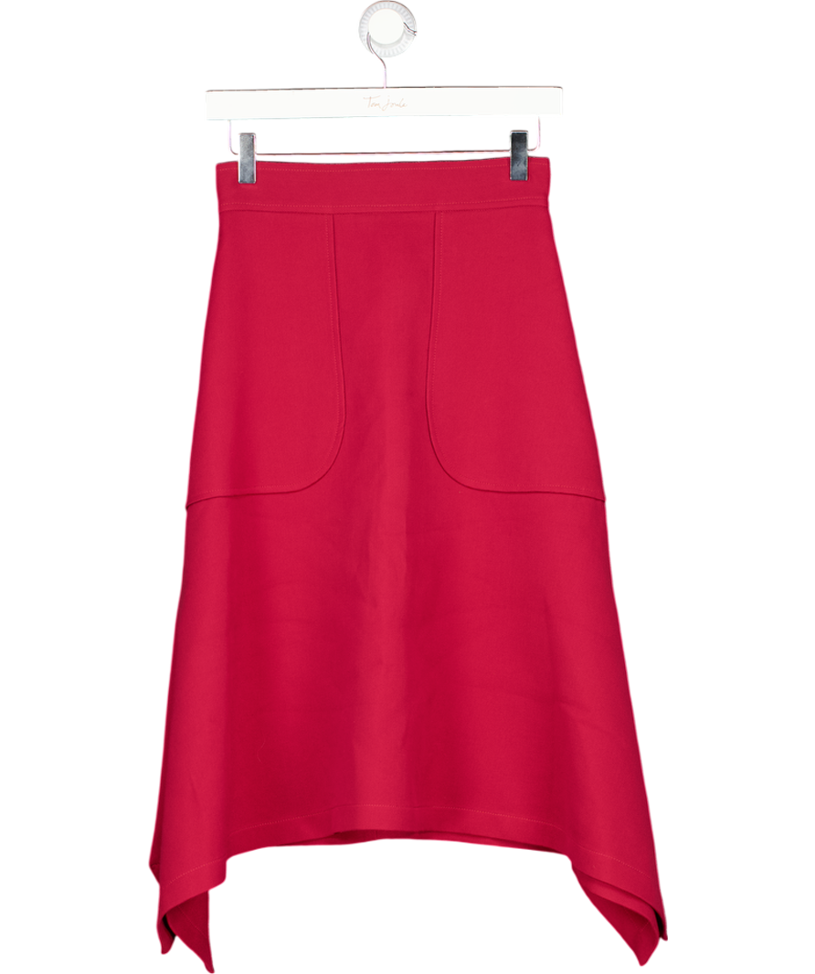 See by Chloé Dusky Red Handkerchief Hem Midi Skirt With Pockets Fr36 UK 8