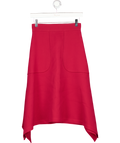 See by Chloé Dusky Red Handkerchief Hem Midi Skirt With Pockets Fr36 UK 8