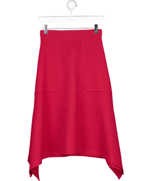 See by Chloé Dusky Red Handkerchief Hem Midi Skirt With Pockets Fr36 UK 8