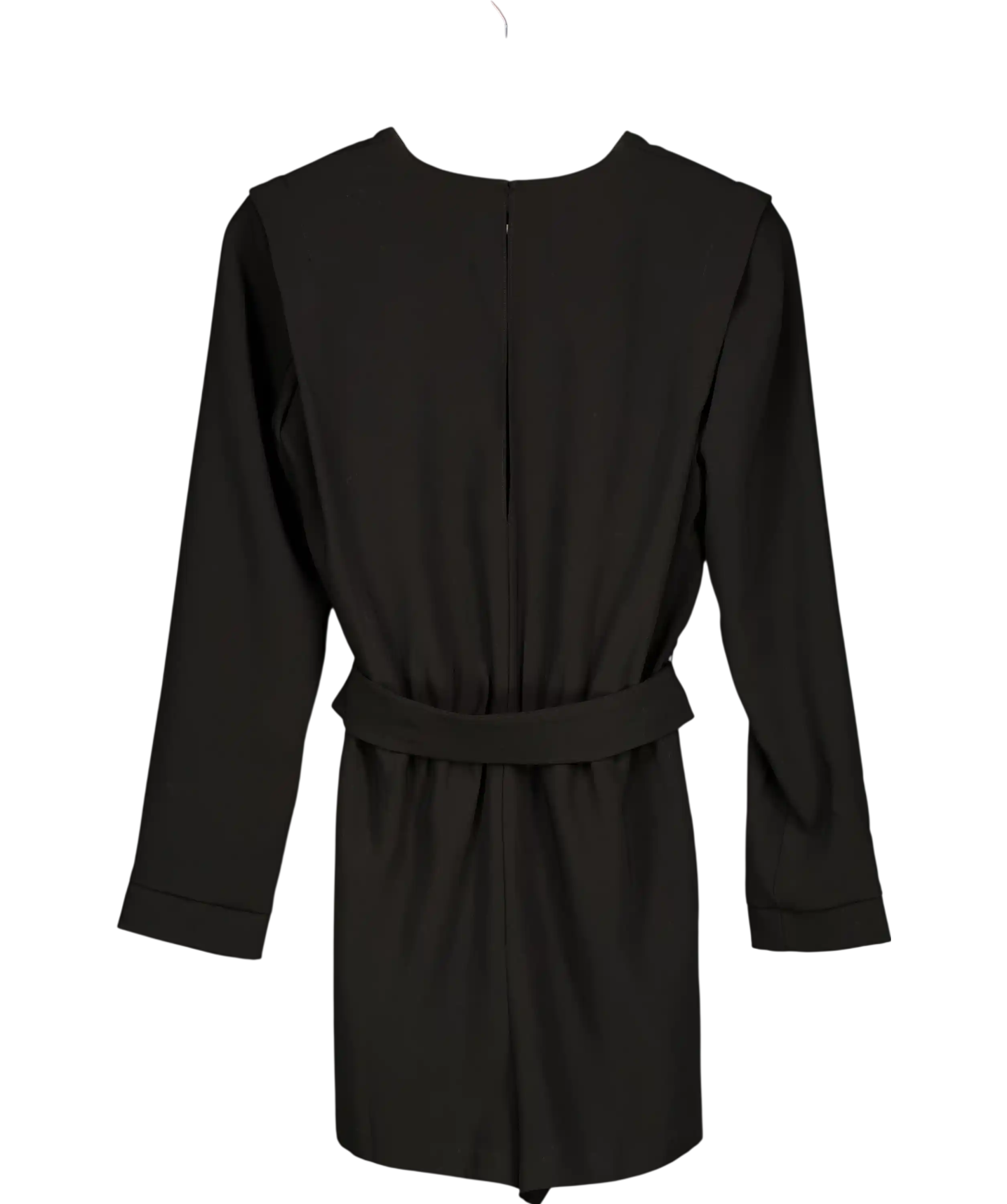 AMANDA UPRICHARD Black Baldwin Long Sleeve Belted Playsuit UK S