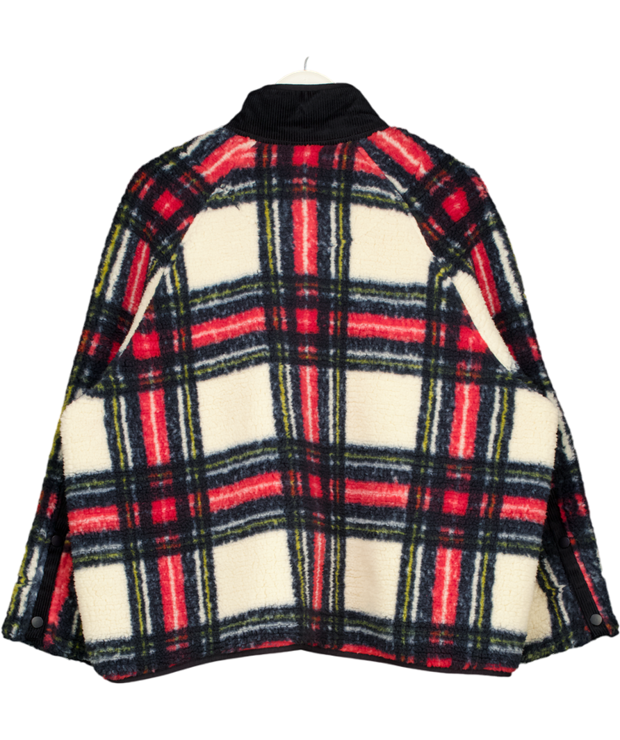 NEXT Red Black/white/red Teddy Borg Fleece Jacket UK L