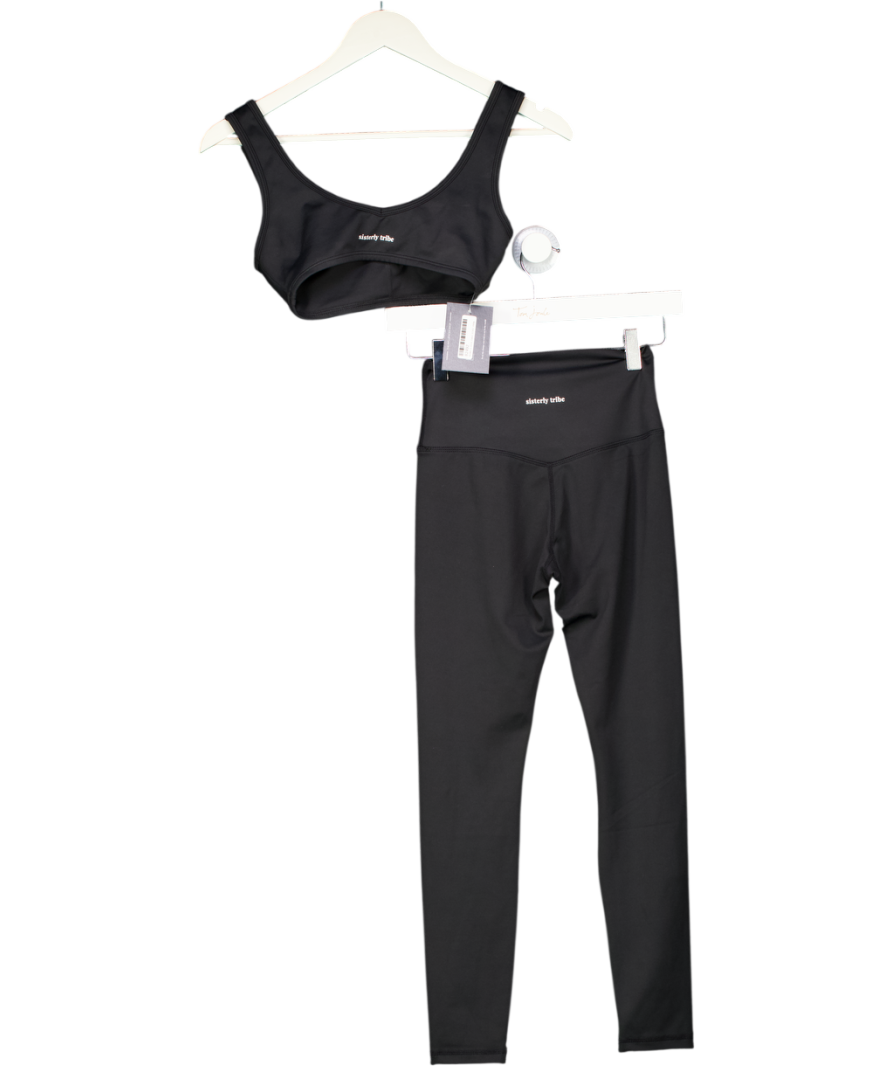 Sisterly Tribe Black Softsculpt Leggings And Sports Bra Set UK XS