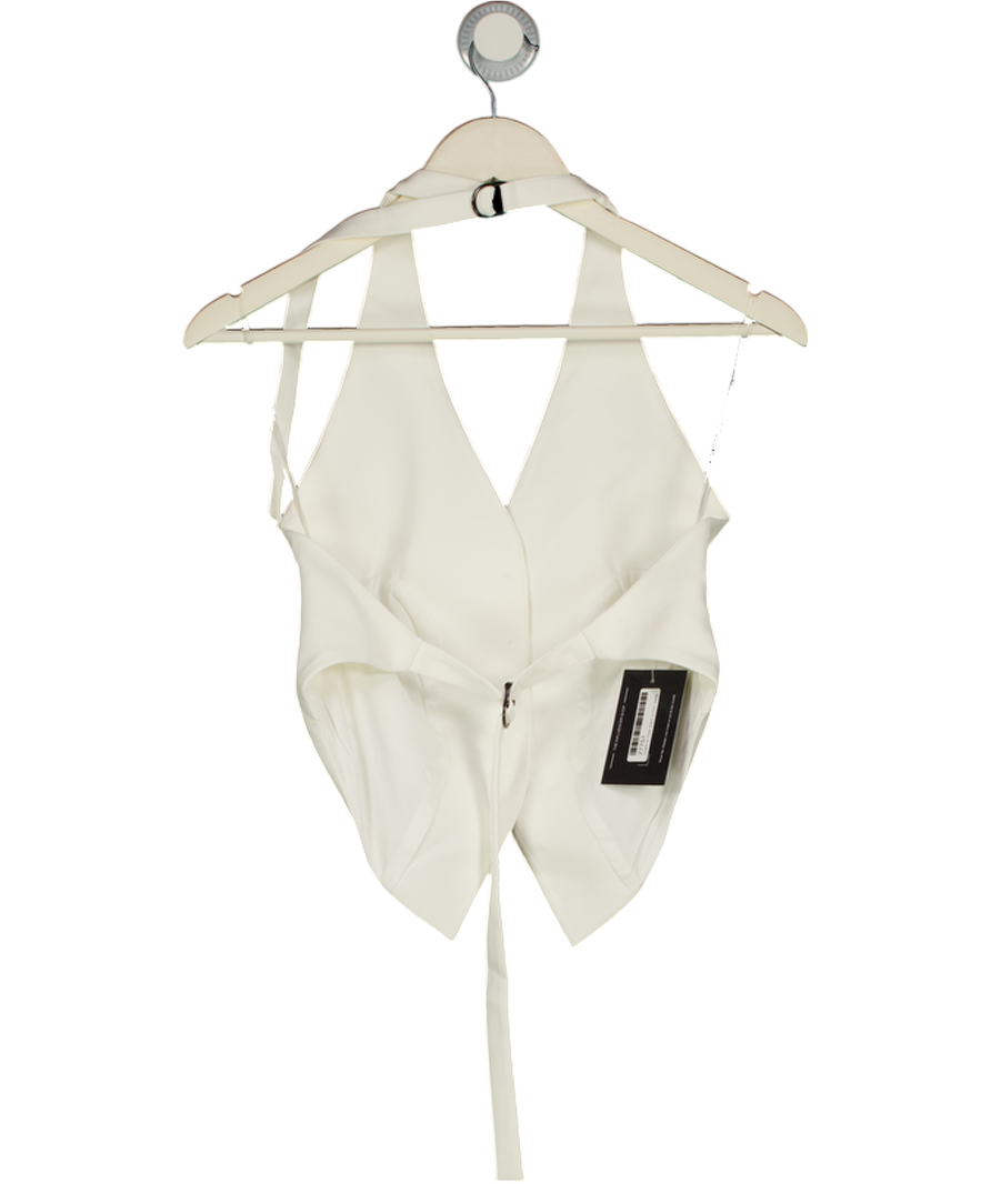 BOA. White Backless Halter Waistcoat UK XS