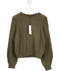 THE COUTURE CLUB Cocoa Brown Script Applique Oversized Jumper UK M