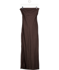 AUGUSTE THE LABEL Dark Brown Linen Bandeau Dress UK 8