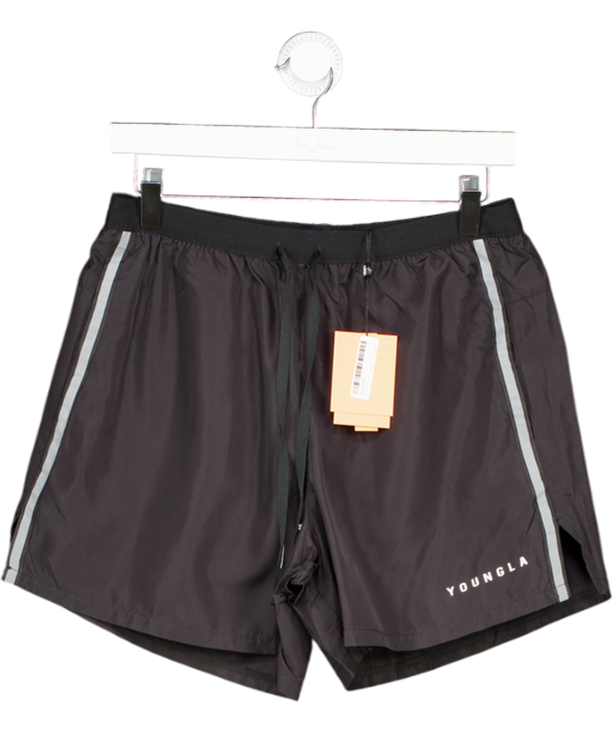Young LA Black Ultra Running Shorts UK M