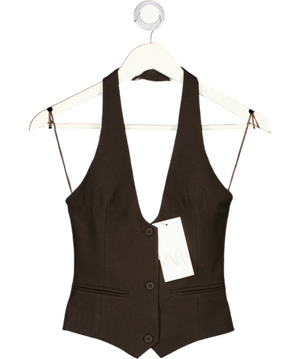 ZARA Brown Waistcoat Top UK XS