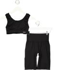 SEFI 2-piece Black Activewear Bike Shorts & Bra Top UK XS/S