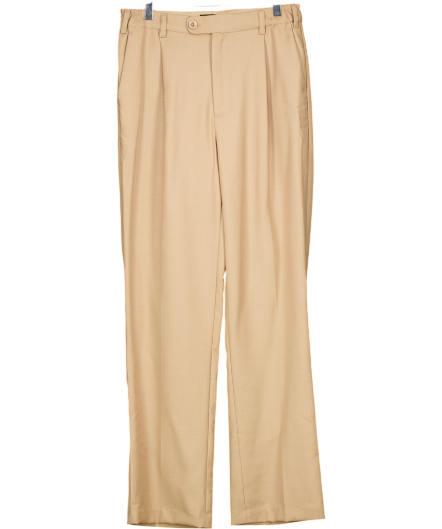 Icon Amsterdam Beige Wide Leg Suit Style Trouser W30