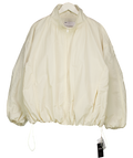 ASOS Design Oversized Bubble Hem Track Jacket In Off White UK M