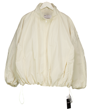 ASOS Design Oversized Bubble Hem Track Jacket In Off White UK M