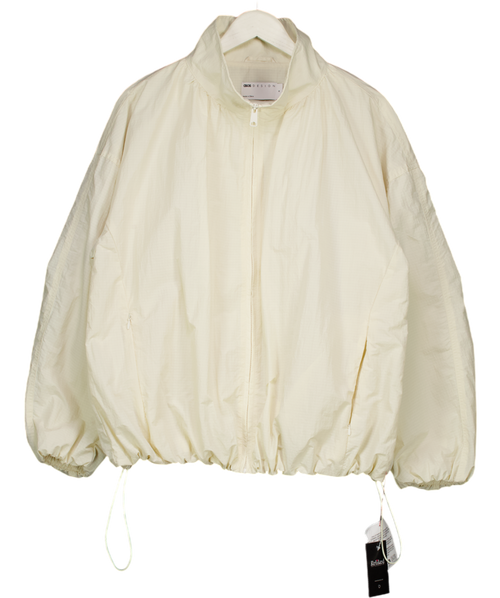 ASOS Design Oversized Bubble Hem Track Jacket In Off White UK M
